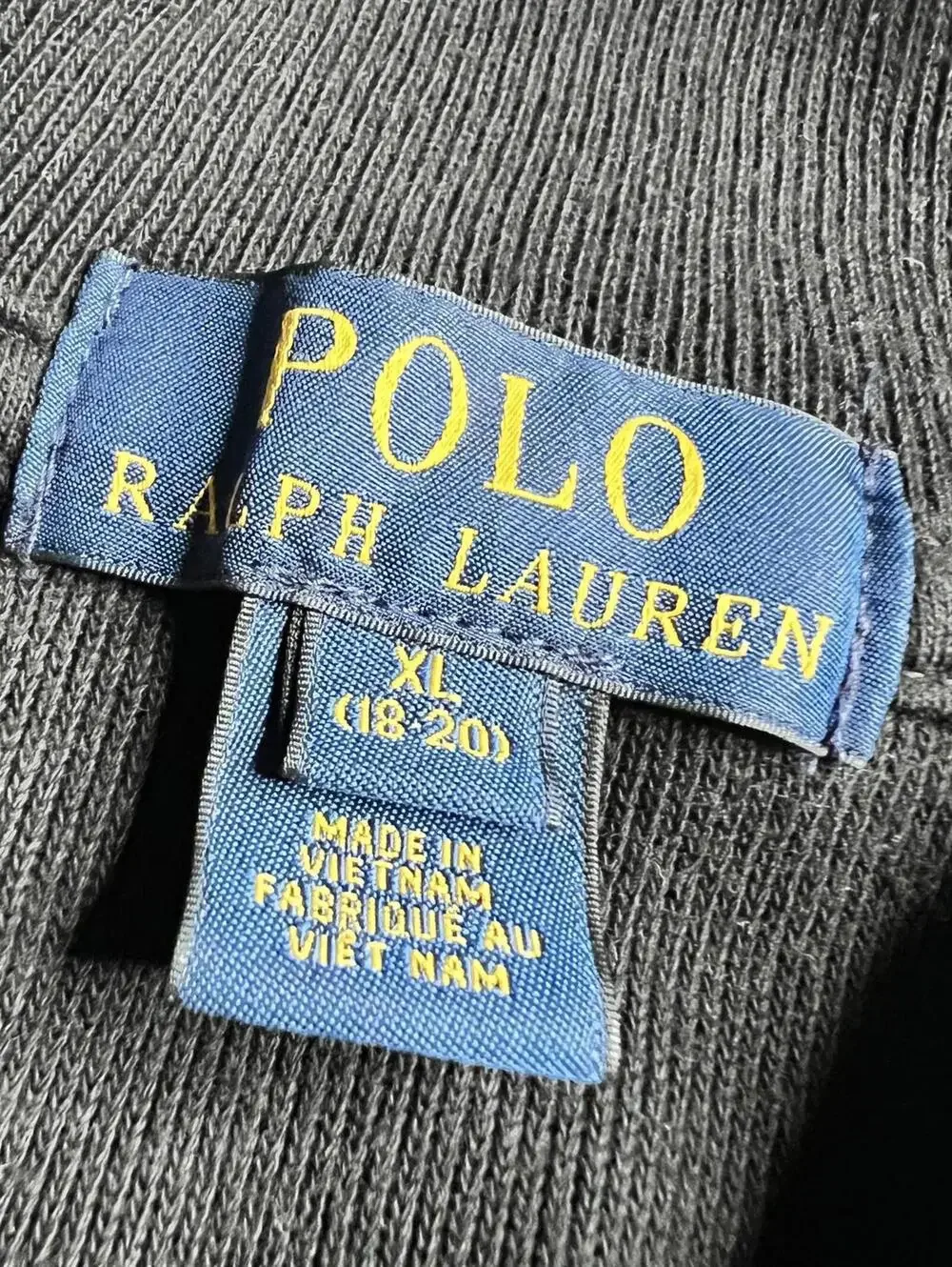 Polo Ralph Lauren‎ Sweatshirt Boys 18-20 Black 1/4 Zip Mock Neck Pullover Logo